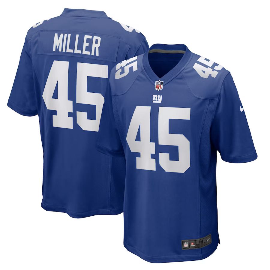 Men New York Giants 45 Dre Miller Nike Royal Home Game Player NFL Jersey